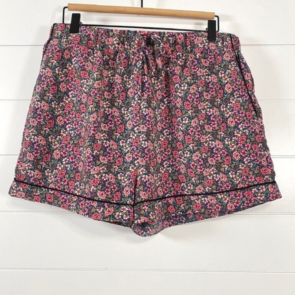 Lost + Wonder Womens Floral Drawstring Shorts sz L Pink Elastic Waist Boho Comfy